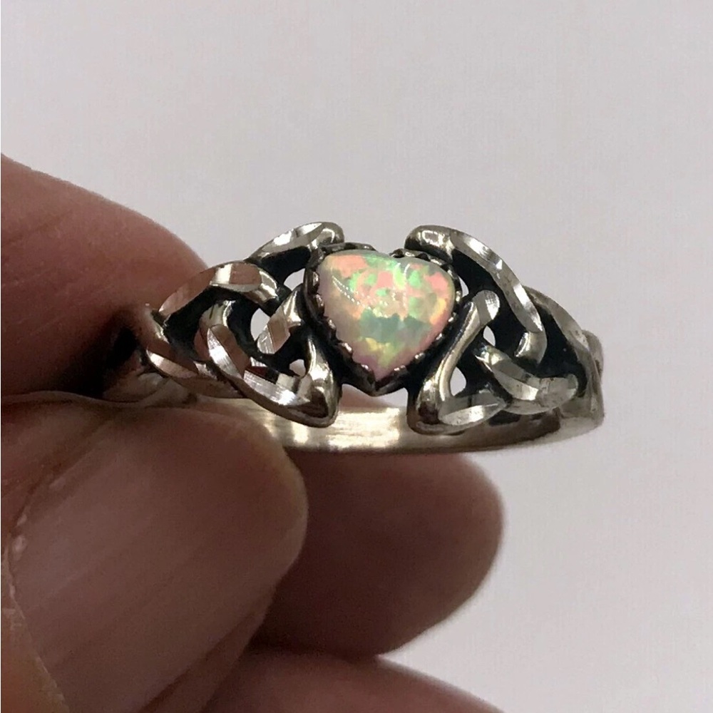 Opal Ring Heart Shape